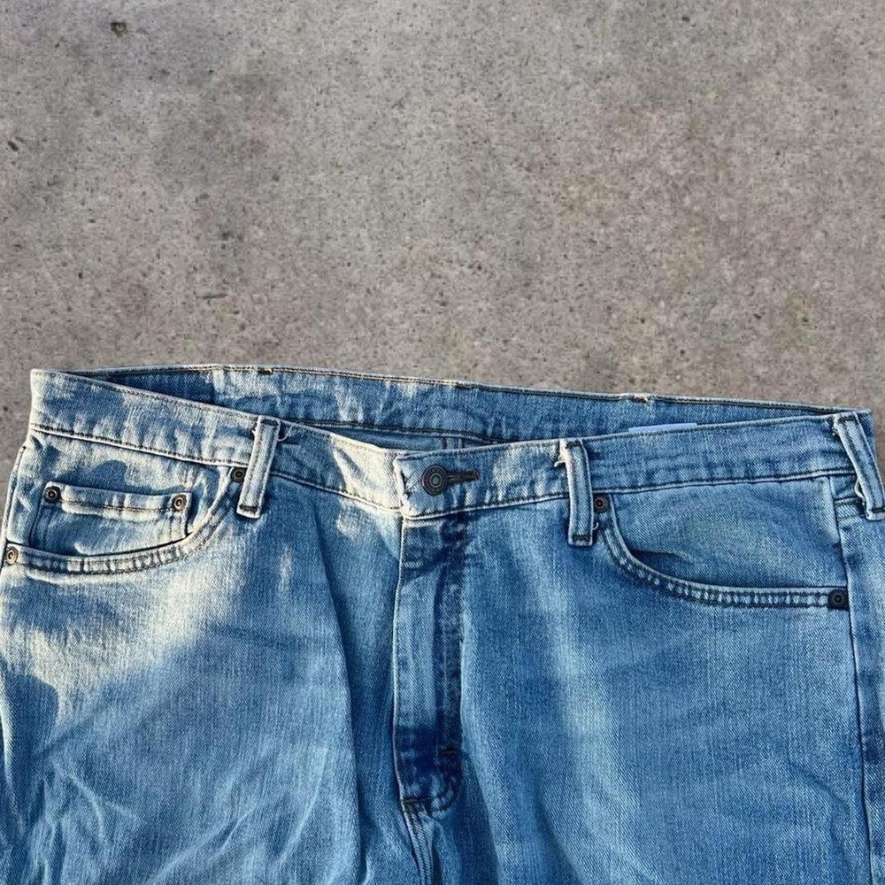 Wrangler‎ 5 Star Relaxed Fit Flex Denim Jeans Light Wash Distressed Mens 38x29 - Picture 6 of 7